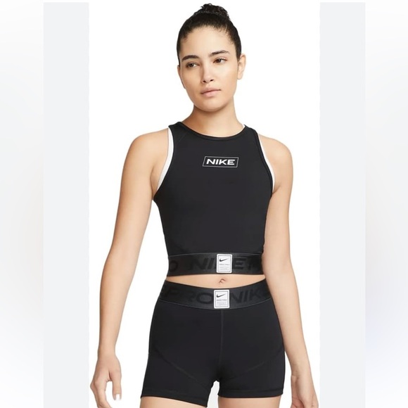 Nike Pro Dri-Fit Black High-Neck Tank - Picture 1 of 4